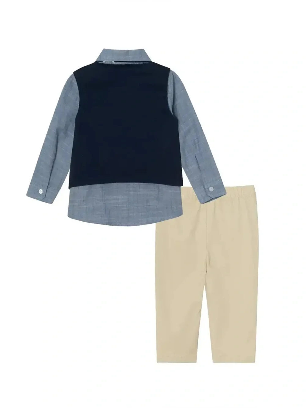 Andy & Evan 4 Piece Vest Set - Navy/Blue Chambray